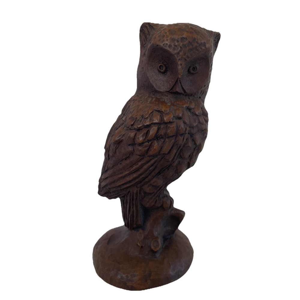 Carved-Look Figurine Perched Owl‎ Crushed Pecans Red Mill Manufacturing 1980s